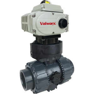 Valworx Electric Actuated PVC Ball Valve 24 VDC, EPS Positioner