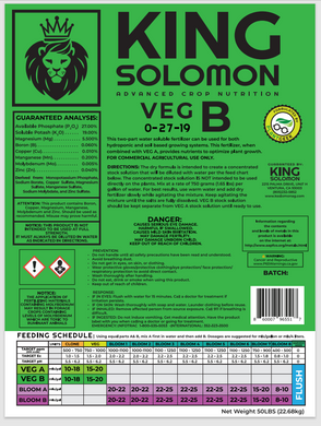 King Solomon Complete Crop Nutrition - Dry Formulation - Veg B - 50 Pound