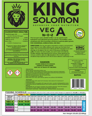 King Solomon Complete Crop Nutrition - Dry Formulation - Veg A - 50 Pound