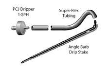 Load image into Gallery viewer, Netafim - 1.0 GPH Dripper Stake Assembly w/ Micro-tube and Angle Barbed Stake (25/Bundle)